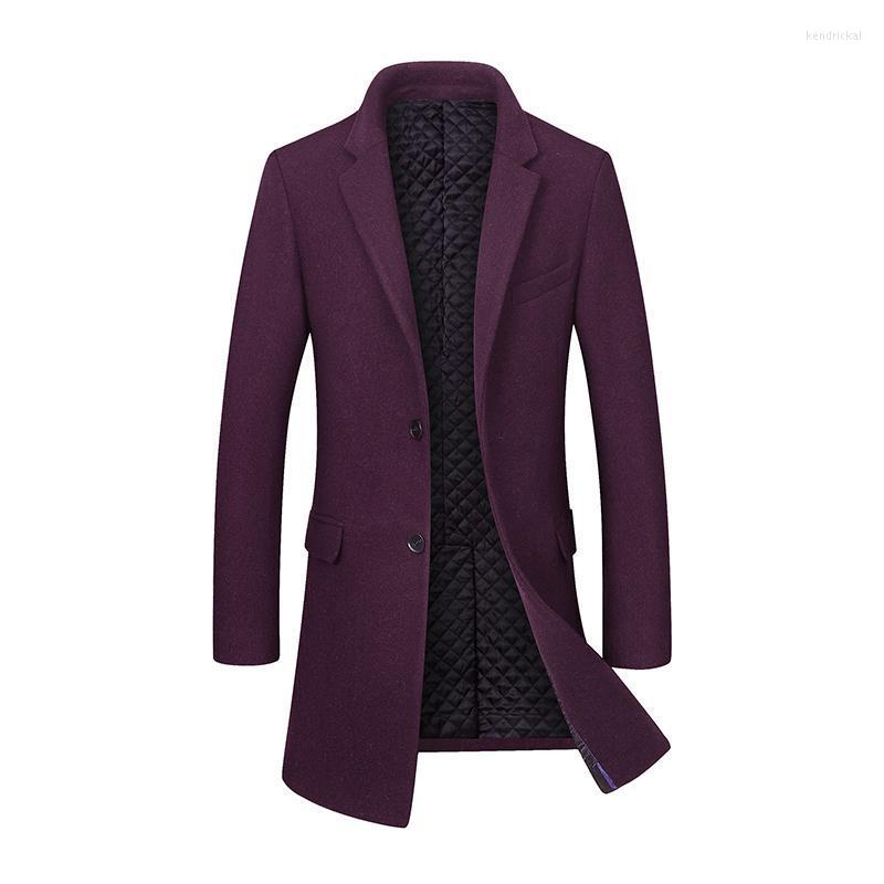 

Men's Wool & Blends 2022 Winter Casual Coat Fashion Business Long Thicken Slim Woolen Overcoat Jacket Male Peacoat Brand Clothes Kend22, Black