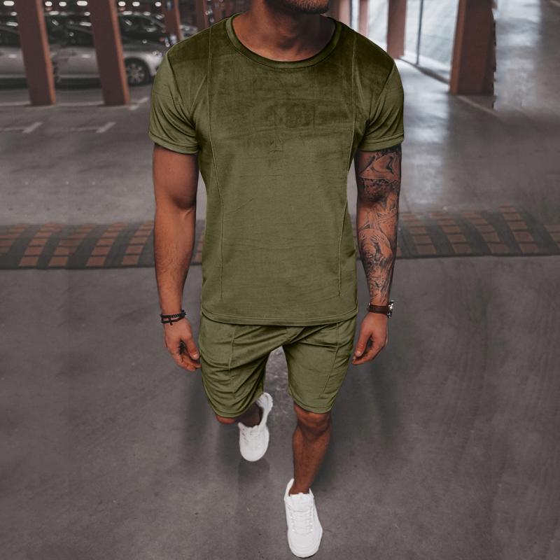 

Men's Tracksuits Men Summer Outfit Beach Short Sleeve Solid Shirt Suit Pants 2 Pieces With 42 Jacket Mens Formal Wear SetMen's, Black