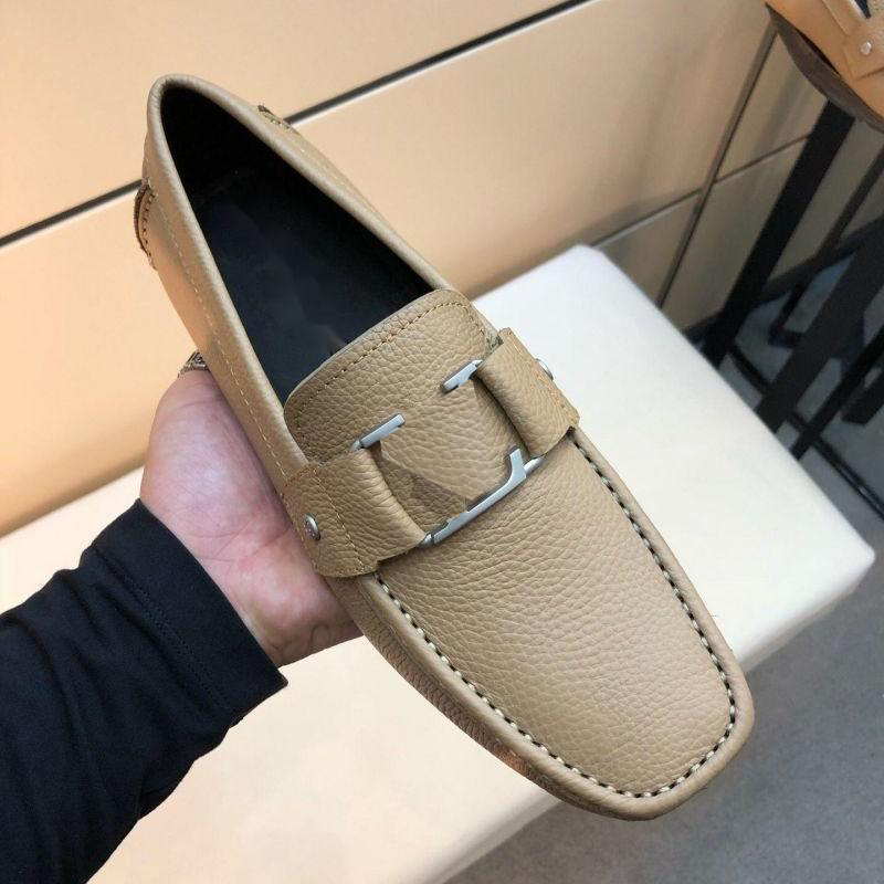 

Loafers Men Shoes PU Leather Metal Solid Color Slip on Round Head Flat Bottom Casual Business Chaussure Homeme DP244-1, Black