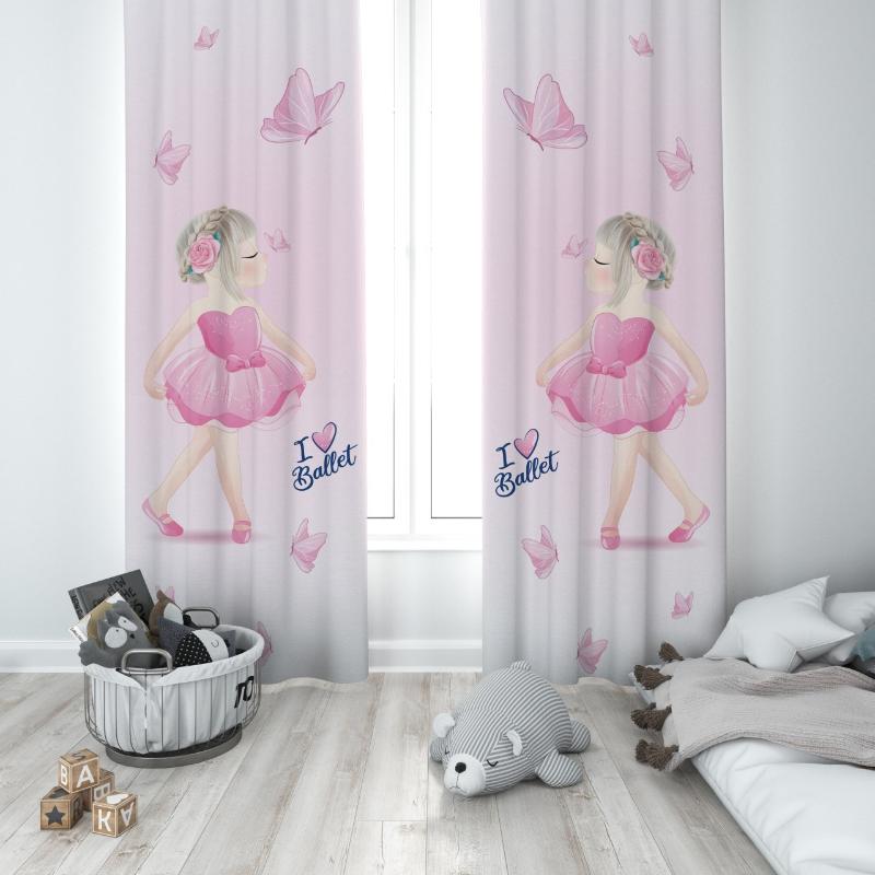 

Curtain & Drapes Ballerina And Butterflies In Cute Pink Dress Baby Girl Kids Room Special Design Canopy Hook Button Blackout Jealous, 65x135 cm ( 2 pcs)