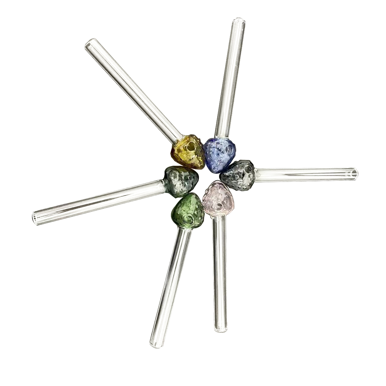 

12cm strawberry colored head high borosilicate glass oil burner pipe smoking water pipes dab rigs hand tube great Tube