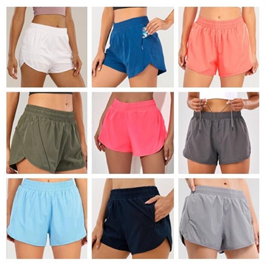 

Lu-19 Breathable Zipper Yoga Hotty Hot Shorts Gym Clothes Women Underwear Outdoor Running Fitness shorts Hot Pants Leggings, H7 dark grey