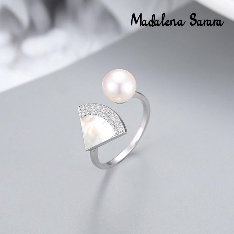 

Cluster Rings MADALENA SARARA 9-10mm Freshwater Pearl S925 Sterling Silver Shell Fan Style Ring Customizable MD-SP1010