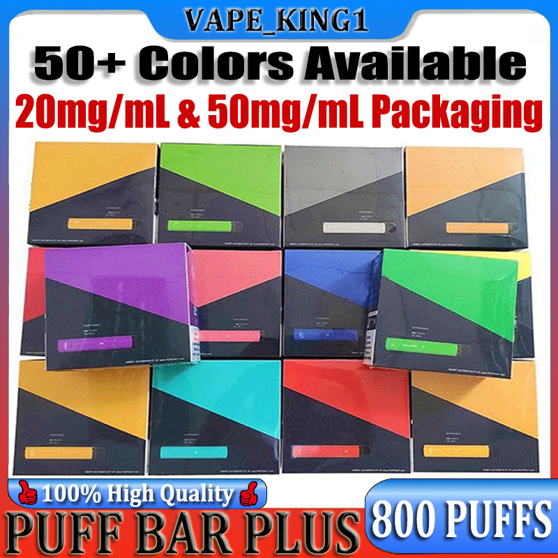 

Highest Quality PUFF BAR PLUS 800+Puffs E Cigarette Disposable Vape Device Pod Pen Cartridge 650mAh Battery 3.5mL Pre-Filled Big Stick Portable Package XXL 1600