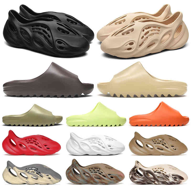 

Men Designers Slippers Woman Bone Slider Vermillion Red Glow Green Onyx Pure Slides Khaki Sandals Triple Black Foam Soot Ochre RNNR Resin White Desert Sand Ararat, #4