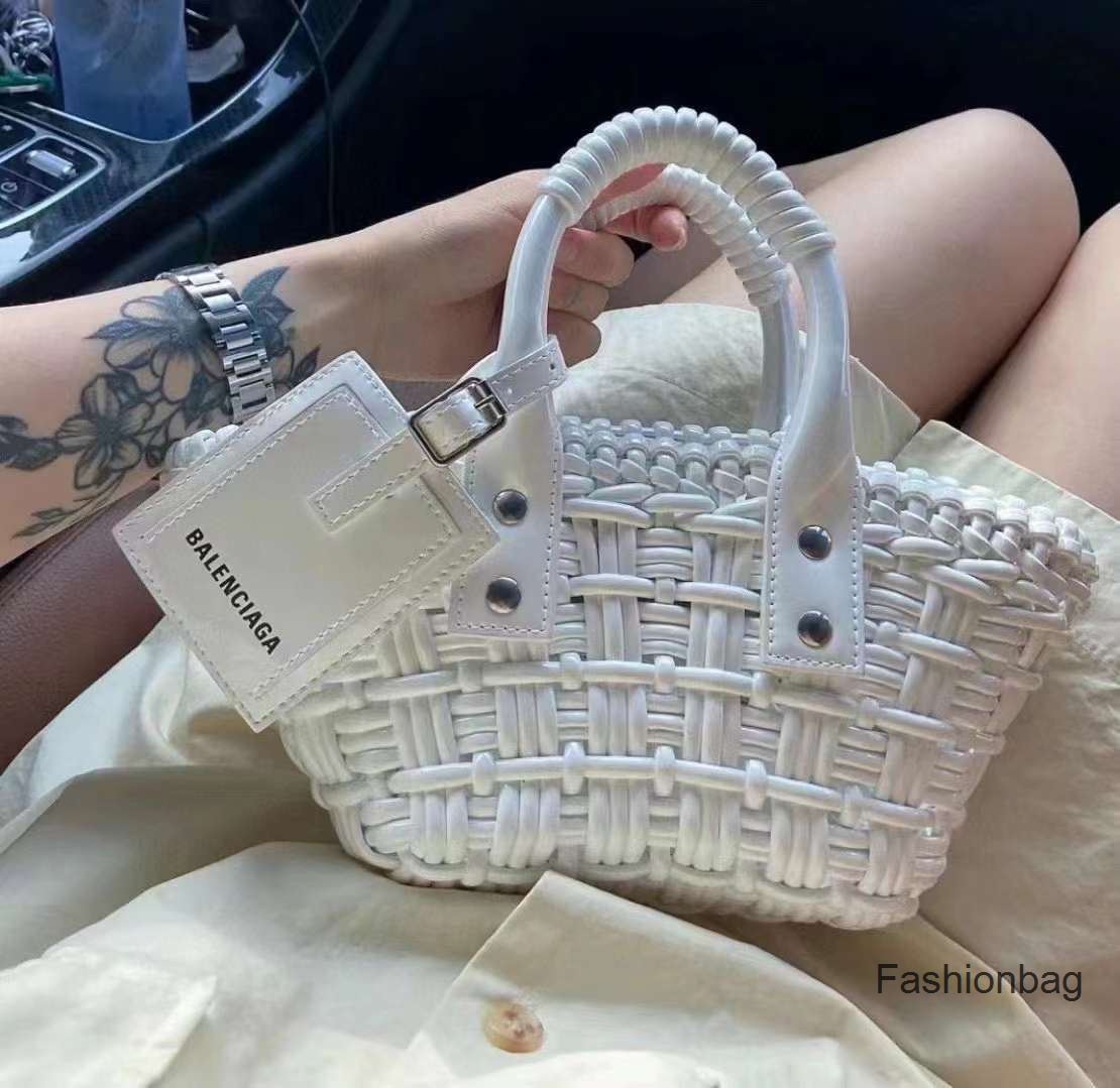 

bags Shoulder Bags Balencaigass Bistro B's Single Basket Summer 2022 High-grade Messenger Portable Xxs Woven Bag 6MS0, Pink