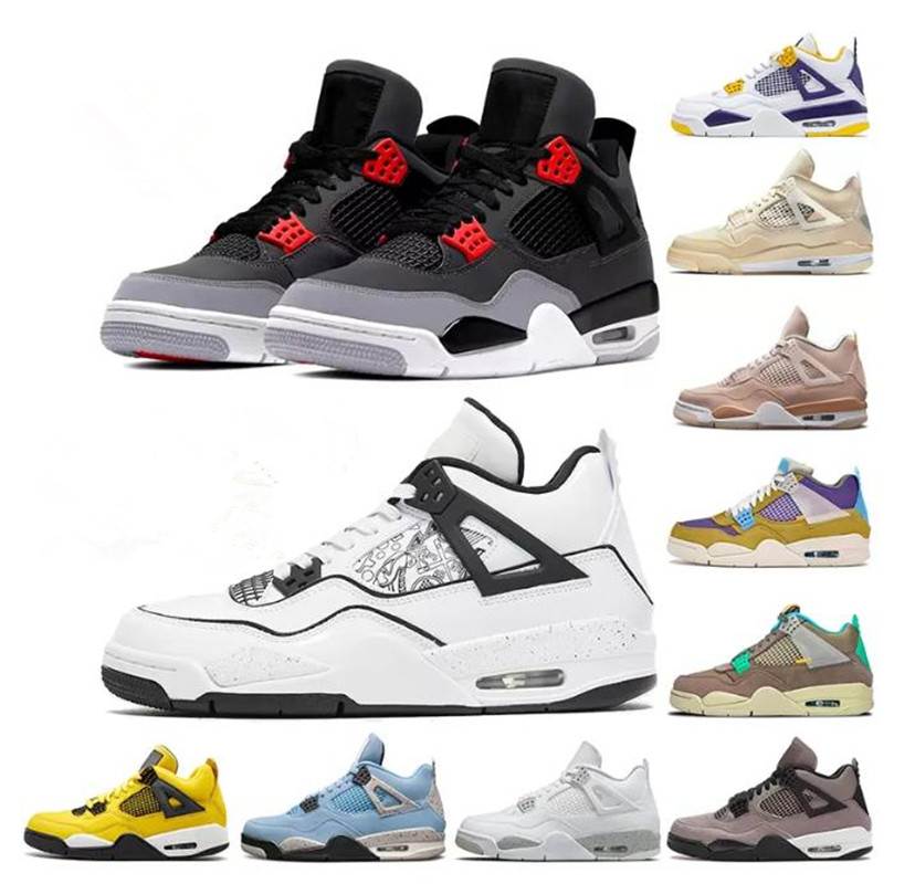 

Jodon 4s Kids Basketball Shoes University Blue White Oreo Sail Desert Moss Travis Scotts Sneakers Jumpman 4 Crimson shimmer Black Cat Retro