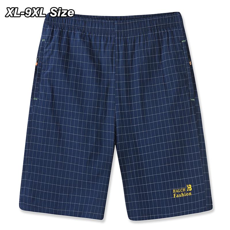 

Men's Shorts Plus Size Summer Men Sports Casual Plaid Elastic Waist Gym Run Basketball Loose Short Pants Beach Clothing 7XL 8XL 9XLMen's, Black