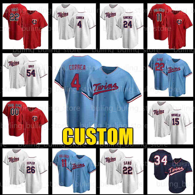 

4 Carlos Correa Jersey Minnesota 26 Max Kepler Twins 25 Byron Buxton 22 Miguel Sano Baseball 11 Jorge Polanco 24 Gary Sanchez 54 Sonny Gray 15 Gio Urshela Alex Kirilloff, Custom men retro(s c)