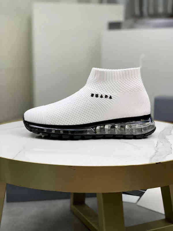 

2022 summer new p family thick soled air cushion sock shoes casual flying woven breathable flat shoes, Red