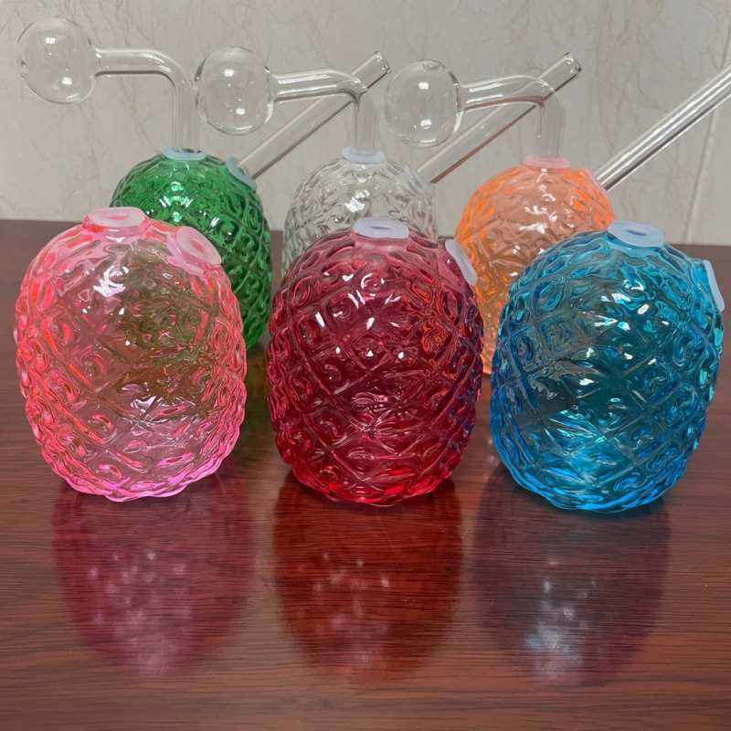 

Colored glass pineapple Hookahs oil burner bong smoke collector bubbler