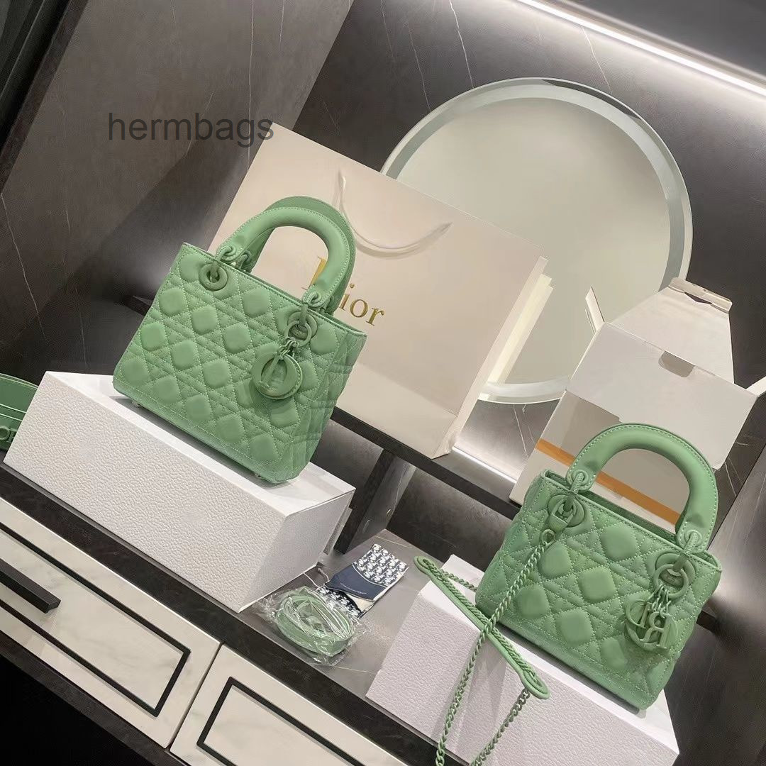 

Designer Bags 2022 Handbag Chrsitiansbag Calf Leather Frosted 6 Colors Sizes, Avocado green