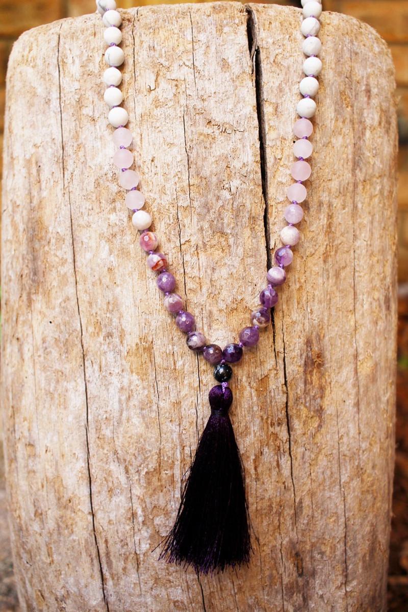 

Chains Amethyst Horse Beaded Tassel NecklaceChains