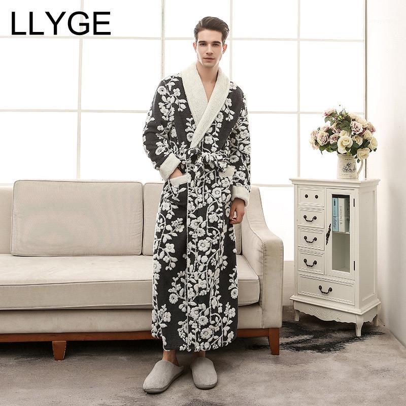 

Lovers Coral Fleece Men Long Bathrobe 2022 Autumn Winter Soft Flannel Kimono Bath Robe Sleepwear Female Dressing Gown Men's, Green men