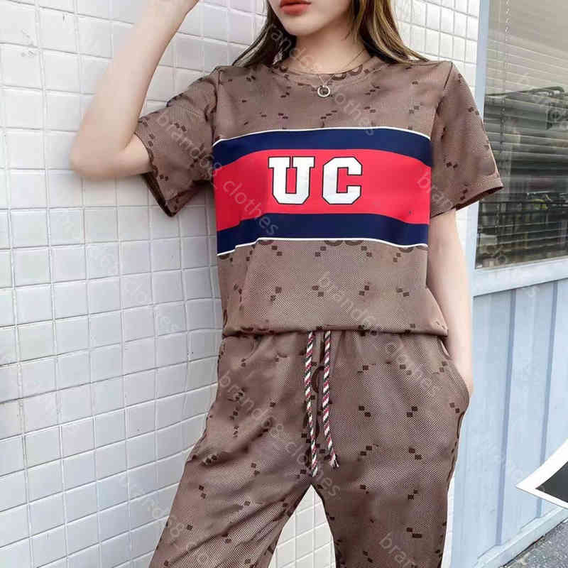 

22ss designer women tracksuits for couples short sleeve t shirt pants 2 Pcs suit tiger print tee top sportswear Joggers Suits logo g..ci brand clothing set Spring a1