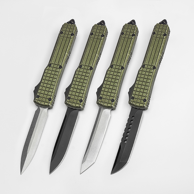 

New Style MT UT Pocket Knife Apocalyptic Automatic Knives Tactical EDC Outdoor Equipment Survival Tools D2 Blade CNC Aluminum Handle Nylon Sheath Self Defense