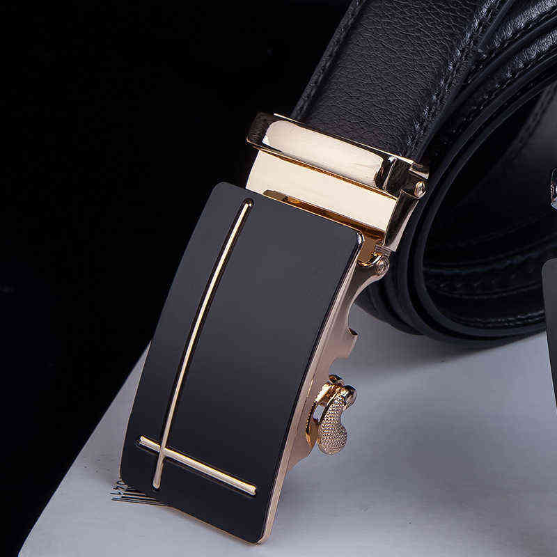 

European And American Fashion Diamond-Encrusted Automatic Buckle Belt 2022 New Version Rotating Youth Men Transfer Tooling Belt Y220419, Black