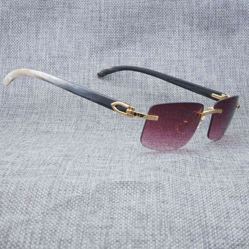 

Black White Natural Buffalo Horn Sunglass Men Wood Rimls Mirror Gafas for Driving Club Clear Glass Frame Shad 012ADAV