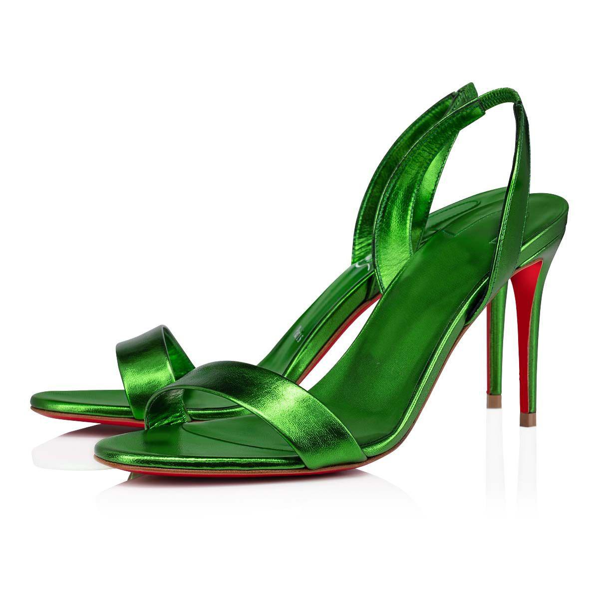 

Luxury Designer Women's Sandals High Heels Red Sole Paris Shoes Women O Marylin Metal Leather Sandals Pointed Toe Slingback Sexy High Heels Size 35-43