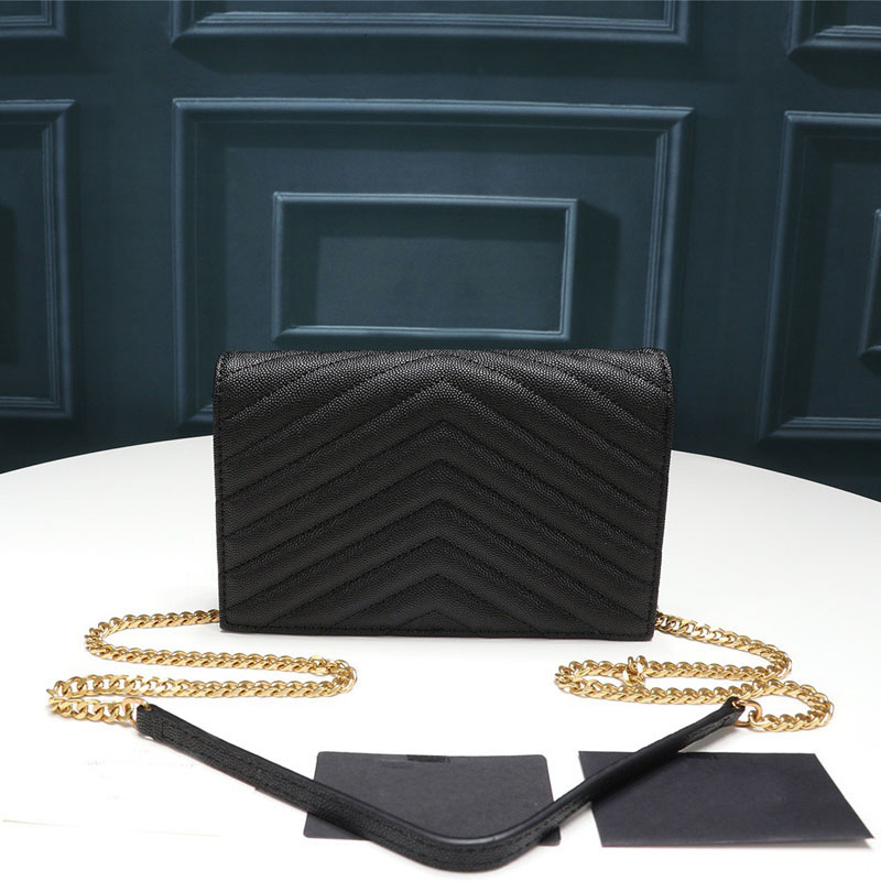 

Lady Designer Shoulder Bag for Women Fashion Crossbody Bags Classic Chain Flap Cross Body Purses Luxury Genuine Leather Woman Evening Handbag Ladie Sacs Small Purse, Black/gold hardware