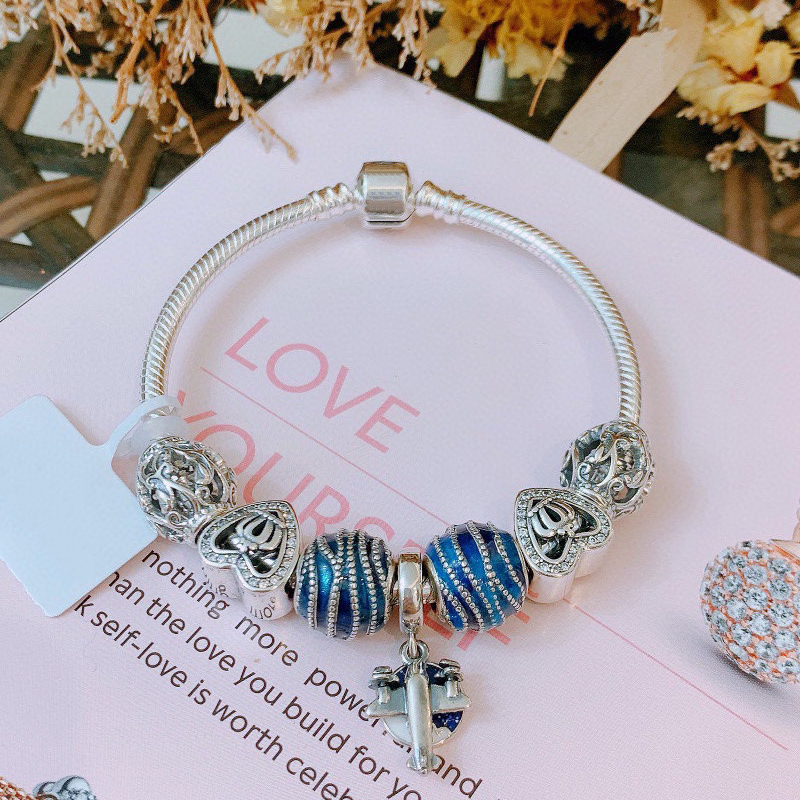 

Women Design Bracelets 925 Sterling Silver With Charms Beads Fit Pandora Snake Chain Bracelet Classic Fashion Jewelry With Original Box