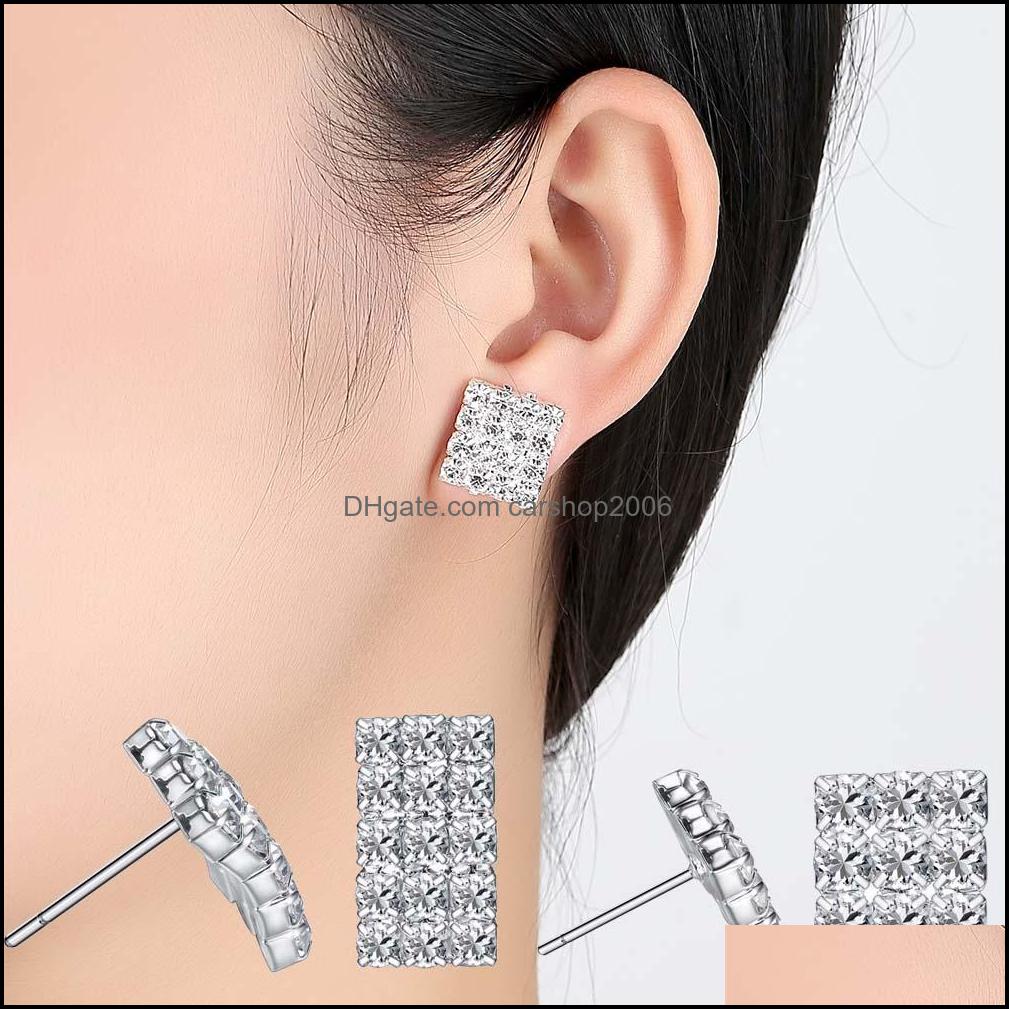 

Stud Earrings Jewelry Sier Earring Cz Diamond Crystal For Women Girl Wedding Party Fashion Wholesales Ship - Drop Delivery 2021 Mjick