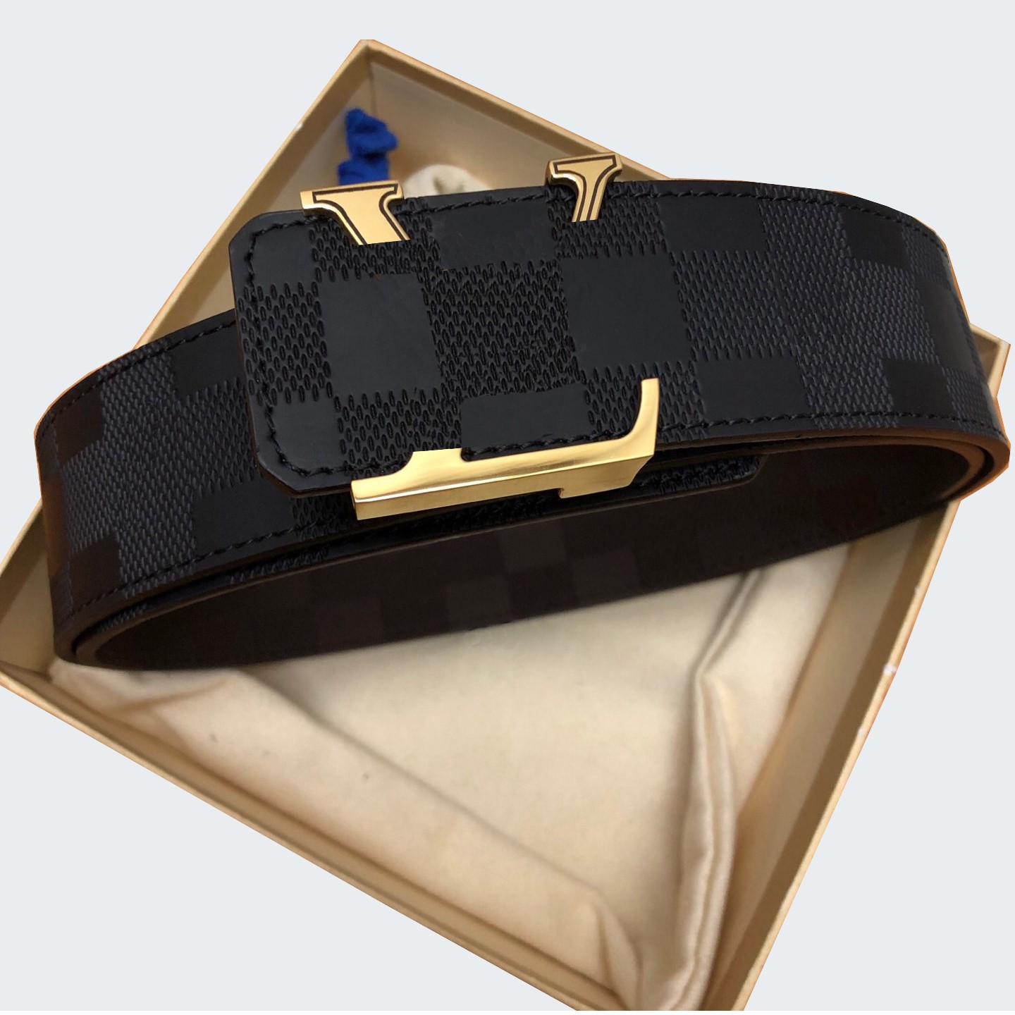 

Original Top Leather mens belt cintura with V Black Letter Print Leather Buckle Leather Belts for Gift, Customize