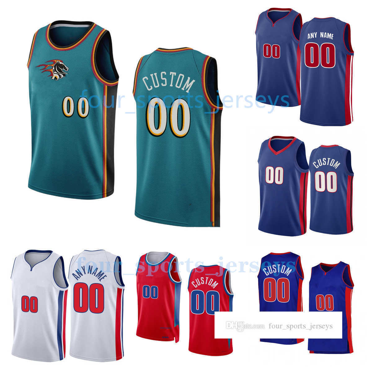 

Custom Printed 2023 Detroit''Pistons''New Basketball Jerseys Kelly Olynyk Cade Cunningham Alec Burks Marvin Bagley Nerlens Noel Killian Jalen Duren Jaden Ivey