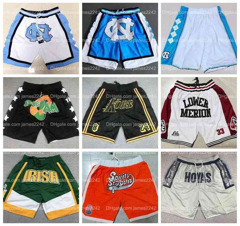 

University of North Carolina MEN UNC Lower Merion Irish Hoyas basketball Shorts Pocket PANTS All Stitched, As show