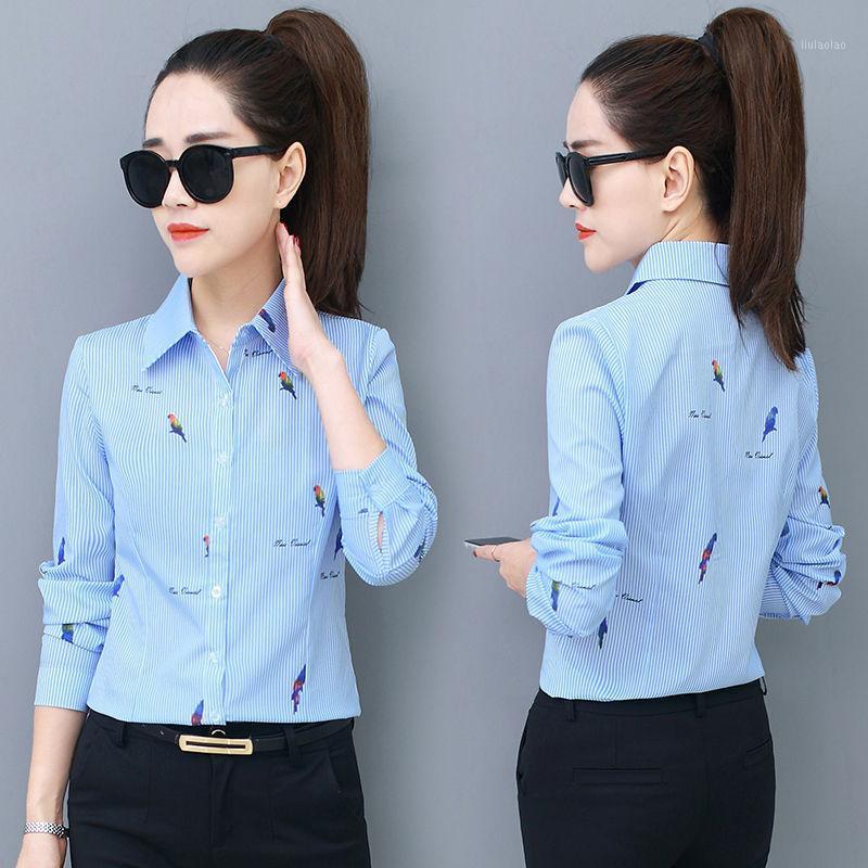 

Women' Blouses & Shirts Women Blouse Long-Sleeved Autumn Chiffon Blusas Ropa De Mujer, As picture-3