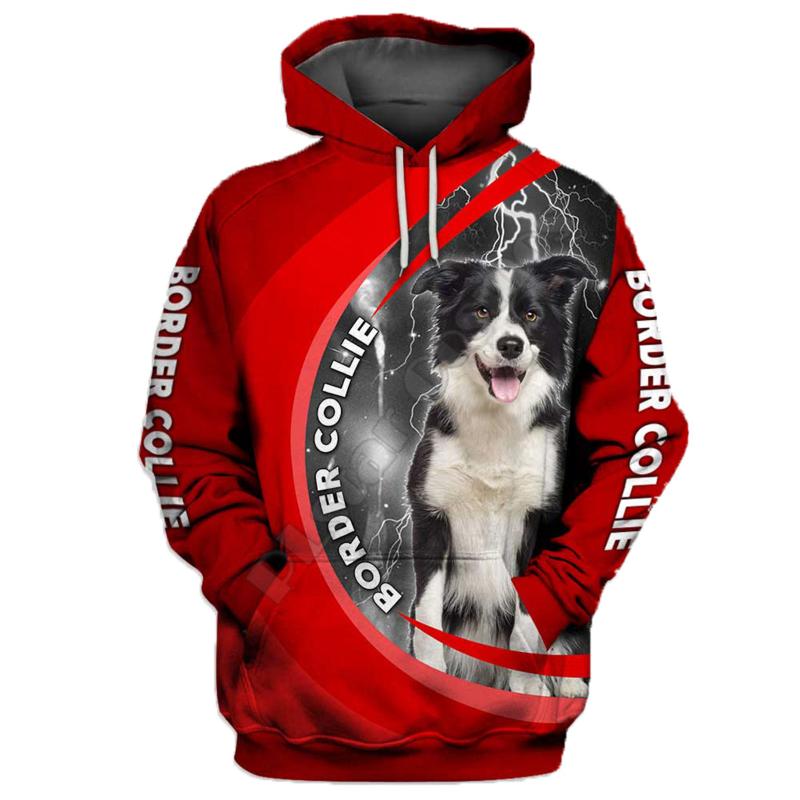 

Women's Hoodies & Sweatshirts Border Collie 3D Printed Funny Pullover Men For Women Animal Sweater Drop 06
