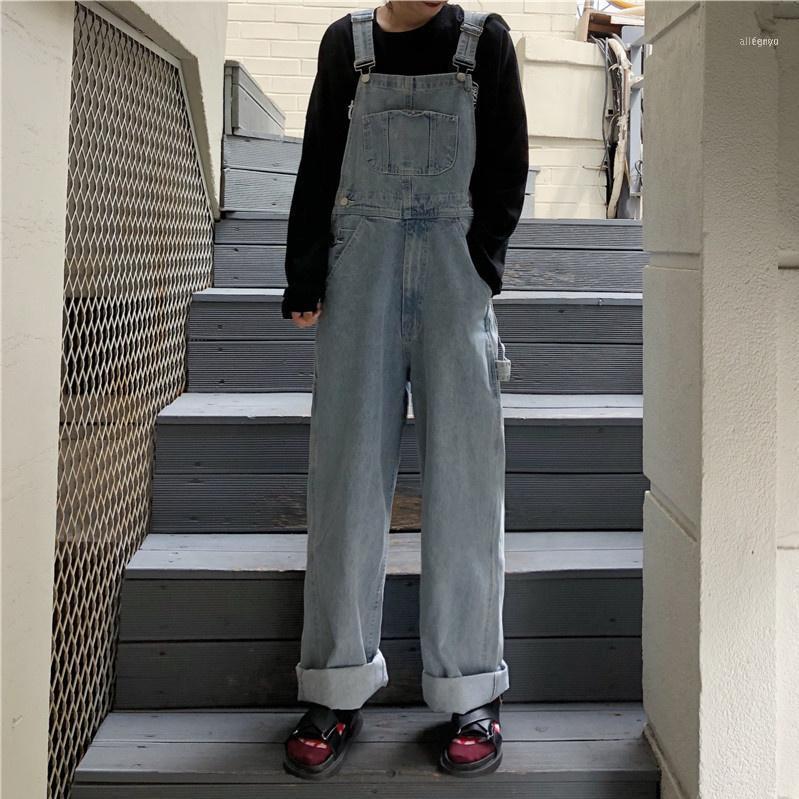 Women's Jeans Korean Version Of Loose Straight Leg Wide-leg Pants High Waist Hanging Denim Overalls