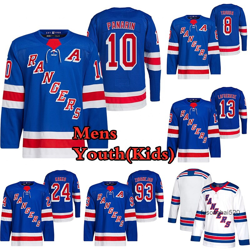 

13 Alexis Lafreniere New York Rangers Jersey Mens Youth(Kids)10 Artemi Panarin 24 Kaapo Kakko 99 Wayne Gretzky 23 Adam Fox Hockey Jerseys nhl's Jerseys, Blue mens