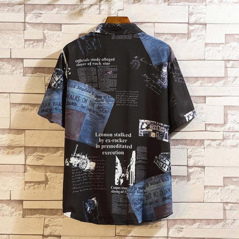 

Men's Casual Shirts Shirt Thin Button-Down Japan Style Pocket Men ShirtMen's, Black