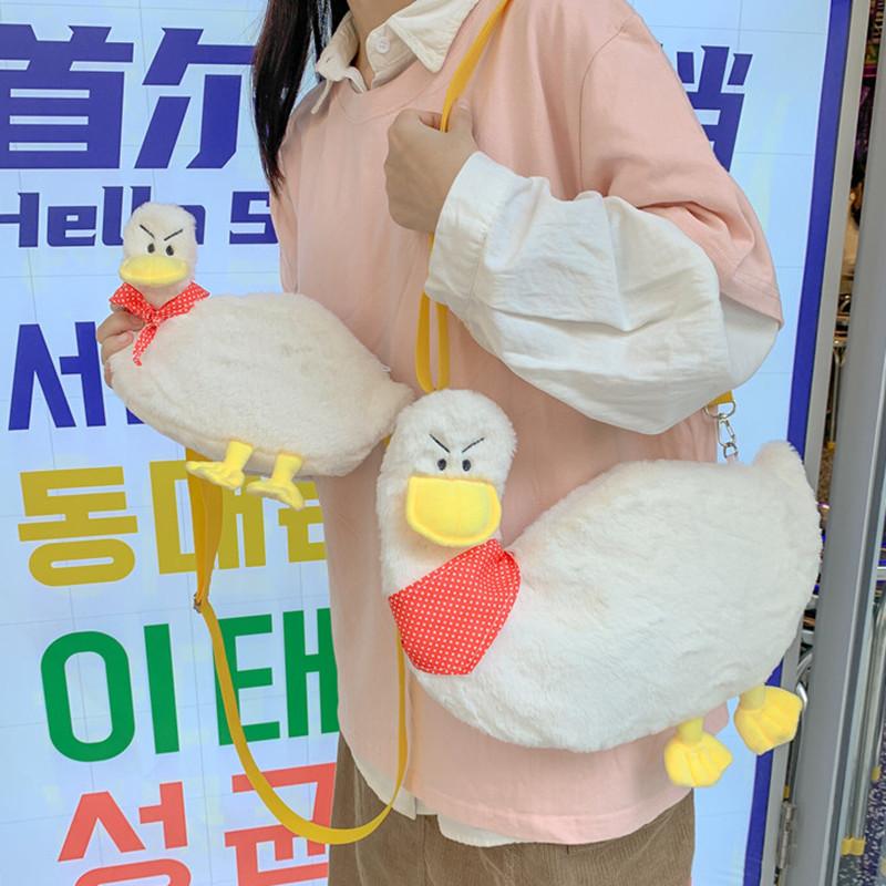 

Evening Bags Women Funny Cute Duck Plush Small Shoulder Bag Female 2022 Cartoon Doll Girl Cross-body BagEvening, 01