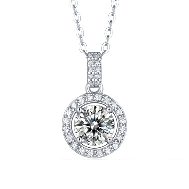

5.0 CT Moissanite Pendant For Women Simulated Diamond Necklace S925 Sterling Silver Jewelry Girl Valentine's Day Gift