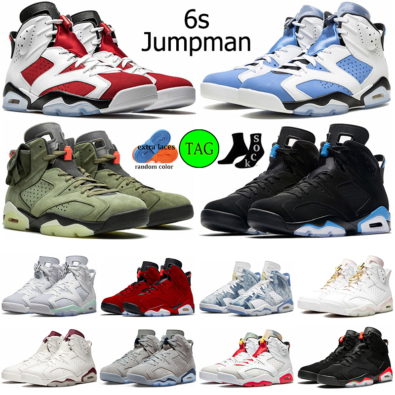 

6s Retro Basketball Shoes Jumpman 6 University Blue Georgetown Toro Midnight Navy Mint Foam Carmine Black Infrared Red Oreo Maroon Mens Trainers Sports Sneakers, #17 40-47