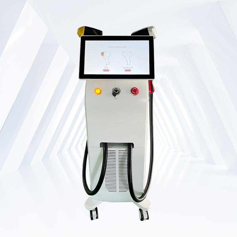 

2 Handle 3 wavelengths Diode Laser Hair Removal Machine accectable factory directly sales price free logo