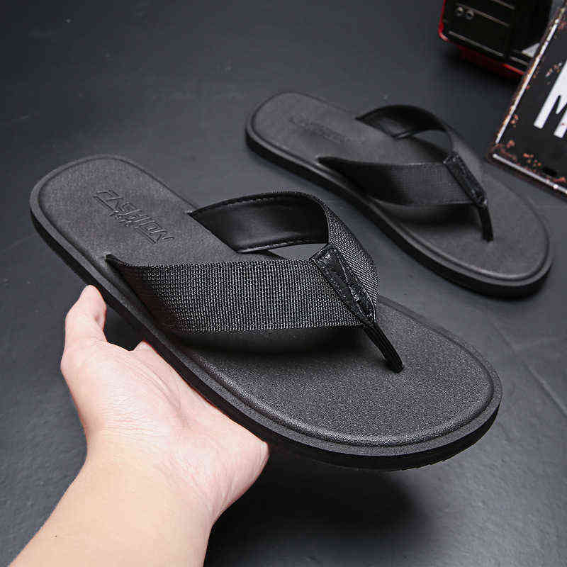 

Herringbone Slipper Men's Summer Fashion Wear Out Trend Korean Personalized Outdoor Anti-skid Beach Sandals, R006 black