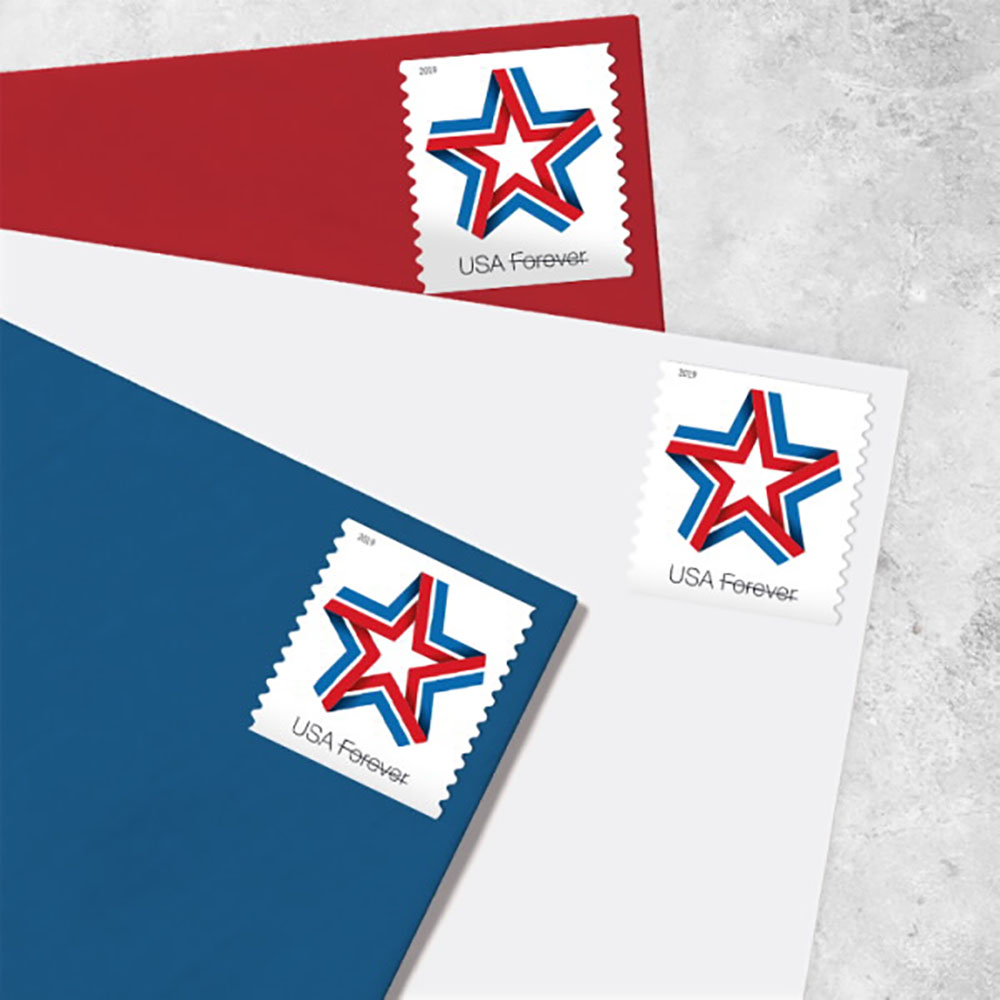 Star Ribbon Strip Forever Other Arts and Crafts First Class Postage Celebration Patriotic Happy Birthday Design USPS Free USA-image-762759881