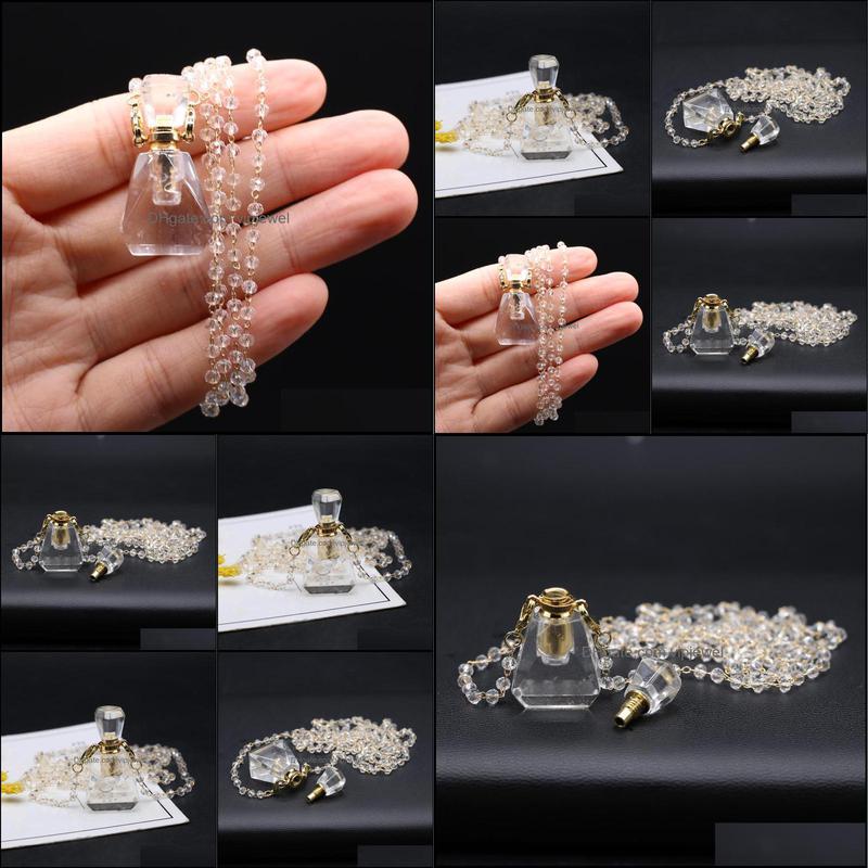 

Pendant Necklaces Pendants Jewelry Fashion Natural Stone Clear Crystal Necklace Simple Per Bottle Fo Dh9Df