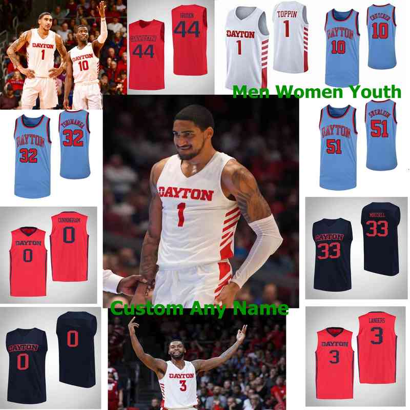 

Dayton Flyers rare Jerseys 1 Obi Toppin Jersey 0 Rodney Chatman 2 Ibi Watson 3 Trey Landers Jared Becker College Basketball Jerseys Custom, Womens white