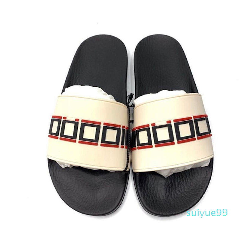 

Unisex designer slides Rubber slippers striped men Flip Flops Luxury Slide Summer Fashion Wide Flat Slippery Sandals Slipper with Box, With receipt+dust bags + card + box