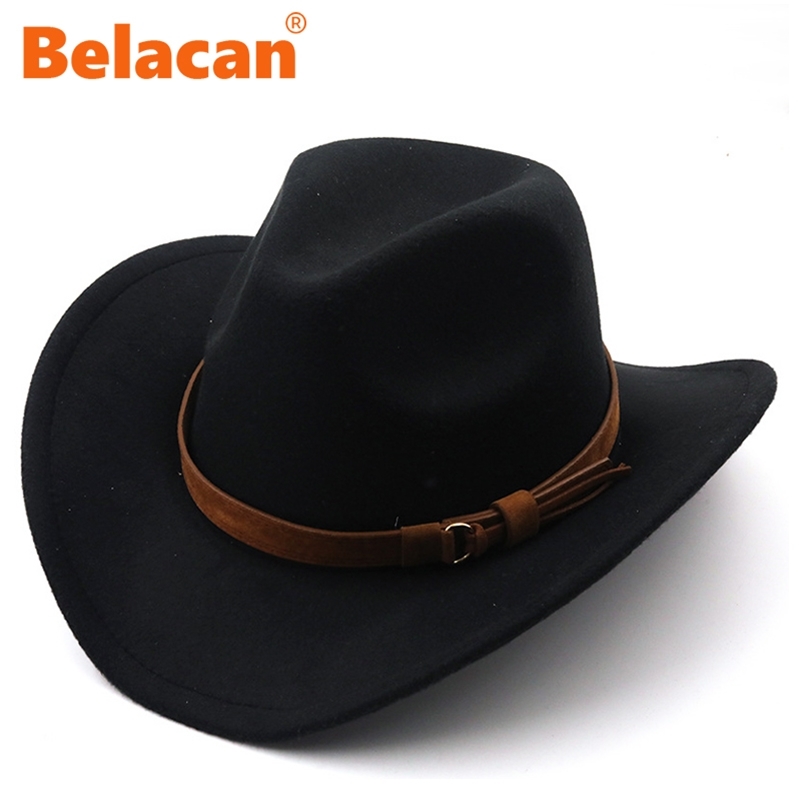 

Wide Brim Women's Fedora Hat Wool Men Western Cowboy Hat For Gentleman Lady Jazz Cowgirl With Leather Cloche Church Sombrero Cap 220812, Mz17037-8