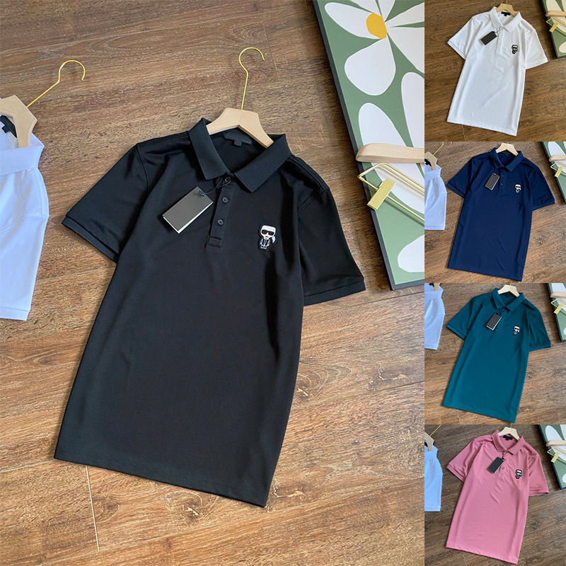 

Summer Mens Polo Shirt for Men Short Sleeves Tennis Golf Wear Vintage T-shirt Exquisite Galeries Lafayette Embroidered Small Label Men's Small Lapel Sleeve Tee, This option does no ship