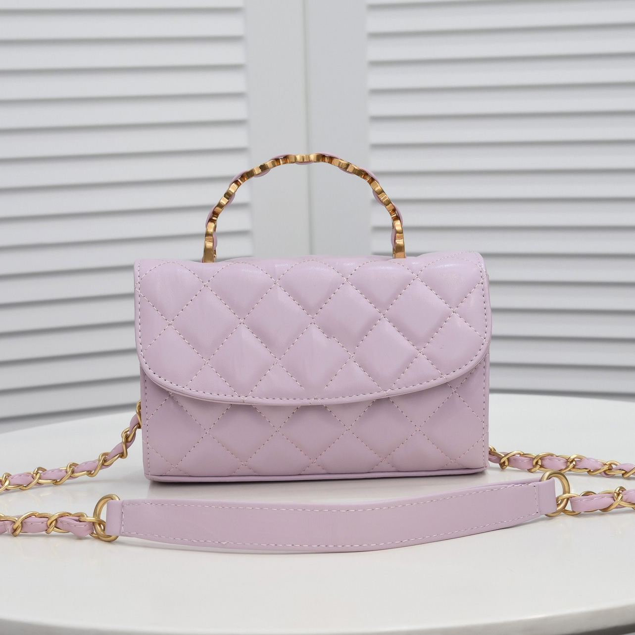 

2022SsW Classic Mini Flap Lambskin Top Handle Tote Bags Quilted Matelasse Chain Crossbody Shoulder Purse Gold Metal Hardware Multi Pochette Designer Handbags 19CM, Box