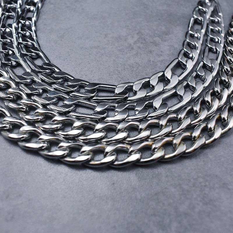 

Chains 10mm Stainless Steel Chain Necklace Long Hip Hop For Women Men On The Neck Fashion Jewelry Gift Accessories Silver Color ChokerChains