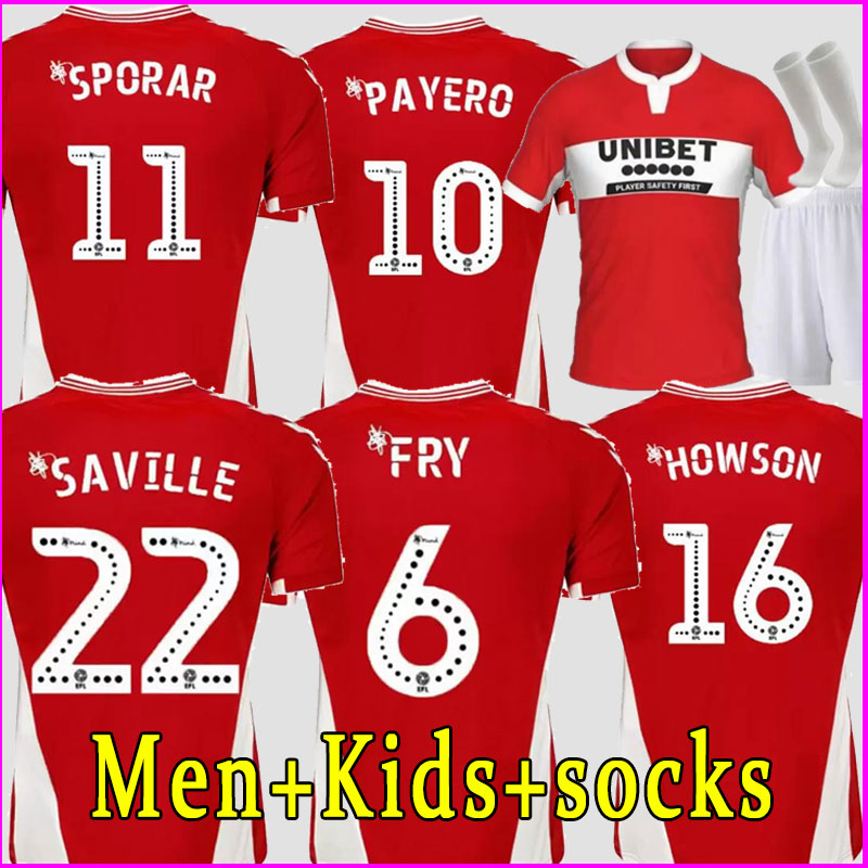 22 23 Middlesbrough Mens Soccer Jerseys 2022 2023 TAVERNIER PAYERO SPORAR HOWSON Crooks MCNAIR WATMORE BOLA Coburn Jones Home Football Shirt Shor-image-777771452