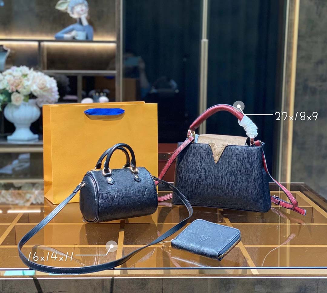 Designer Fashion Femme Sacs à bandoulière de luxe Fourre-tout en trois pièces Sac à main en cuir véritable Modèle classique Design Super grande c