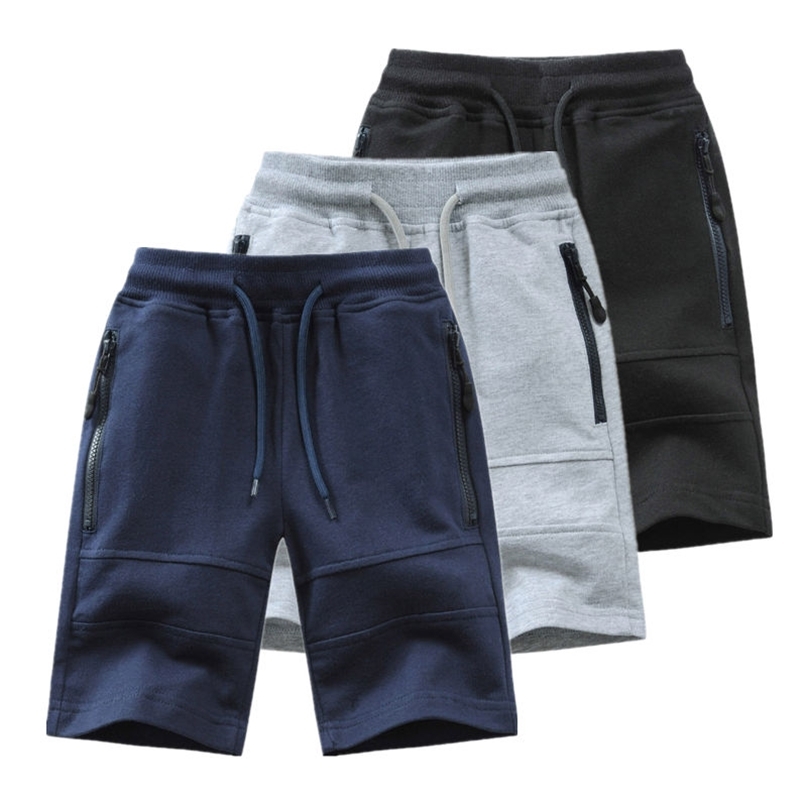 

Children Summer Zipper Pocket Design Kids Casual Knitted Shorts For Boys 3 4 6 8 10 12 14 Years Clothing Dwq240 220616, White-7